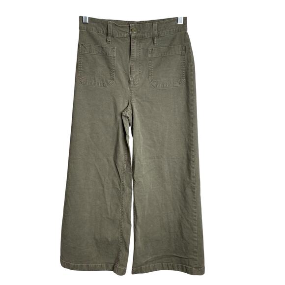 Point Sur Women's Olive Green Wide Leg Pants Size 26 High Waist Military Surplus - Picture 1 of 12